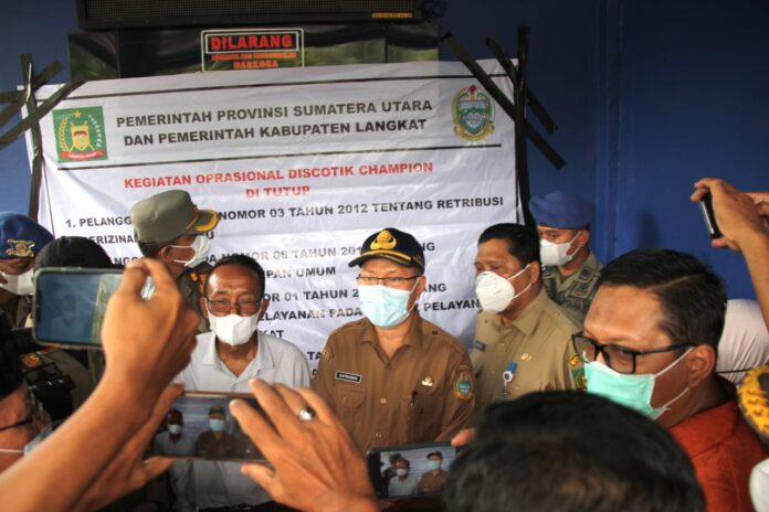 Tim Gabungan Pemerintah Provinsi (Pemprov) Sumatera Utara (Sumut) bersama DPRD, unsur Forkopimda, BNN, Pemkab Langkat serta TNI/Polri menggelar operasi gabungan