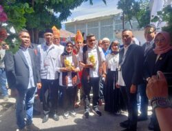 Ribuan Massa Iringi Pendaftaran Pasangan Hendrik Syahputra Daulay -Ellya Rosa Siregar ke KPUD Labuhanbatu