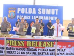Dikirim dari Tanjung Balai ke Panai Hilir, Polres Labuhanbatu Gagalkan Peredaran 20 Kg Sabu dan 38.686 Butir Pil Ekstasi