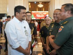 Bobby Nasution Dampingi Kasad Maruli Simanjuntak Hadiri Perayaan Natal Wilayah Kodam I Bukit Barisan