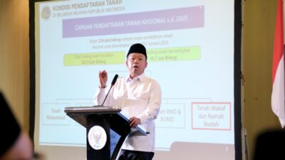 Jadi Pembicara di Rakernas BWI, Menteri Nusron Tegaskan Target Sertipikasi Wakaf hingga 2028