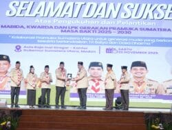 Pengukuhan dan Pelantikan Mabida, Kwarda, dan LPK Gerakan Pramuka Sumatera Utara di Hadiri Bupati Asahan