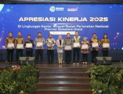 Apresiasi Kinerja Tahun 2025, Kanwil BPN Sumut Berikan Penghargaan atas Capaian Prestasi Kantor Pertanahan Kabuaten/Kota se-Sumatera Utara