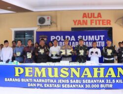 Polres Labuhanbatu Musnahkan 30 Kg Lebih Sabu dan Puluhan Ribu Pil Ekstasi Hasil Pengungkapan Kasus