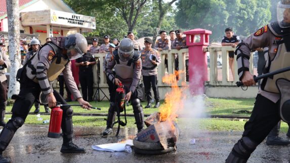 Antisipasi Keamanan Polres Nias Gelar Simulasi Sispam Mako 