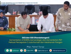 SKB dan SEB Ditandatangani: Kementerian ATR/BPN, Kemendagri, dan Kementerian PKP Perkuat Percepatan 3 Juta Rumah dan Ketahanan Pangan