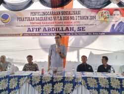 Afif Abdillah Sosialisasikan Perda Kawasan Tanpa Rokok,Di Jalan Garu 2A Medan